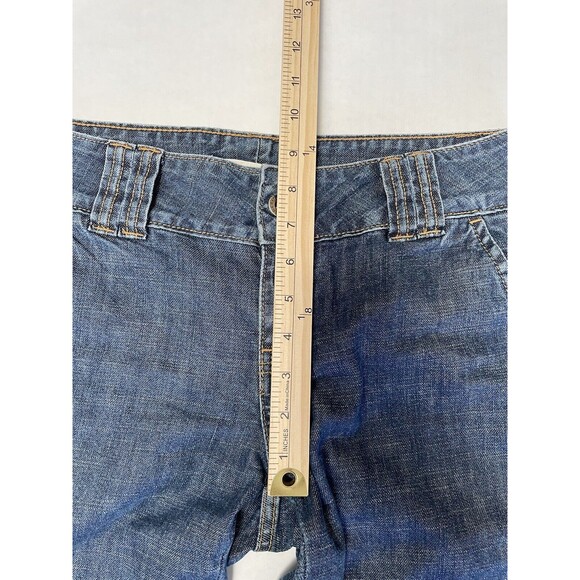 Tommy Hilfiger Dark Wash Cuffed Mid Rise Trouser Jeans Size 2S Flare Denim - Picture 8 of 10